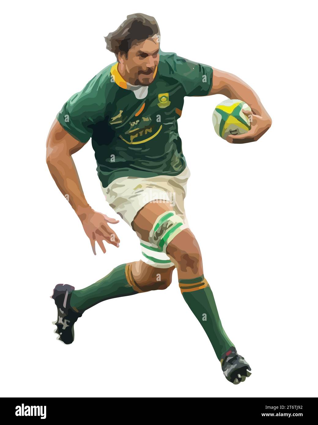 Eben Etzebeth joueur professionnel sud-africain de rugby à XV avec fond Pop Art, Illustration vectorielle Abstract image modifiable Illustration de Vecteur