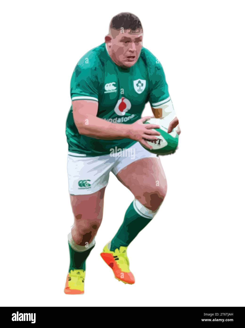 Tadhg Furlong joueur irlandais de rugby à xv, illustration vectorielle Résumé image modifiable Illustration de Vecteur