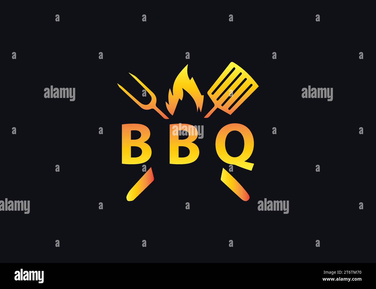 Modèle vectoriel de conception d'icône de logo BBQ. Concept de logotype barbecue et grill Illustration de Vecteur
