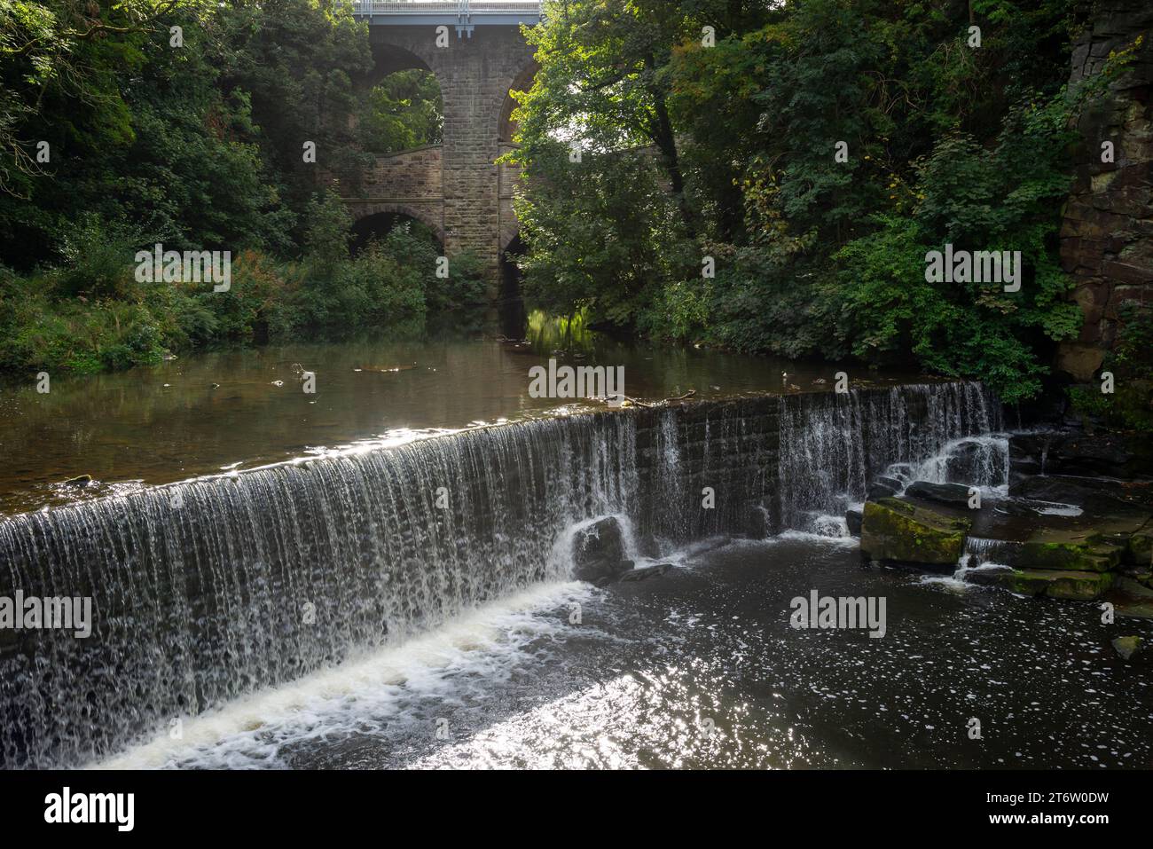 Le Torrs Riverside Park à New Mills, Derbyshire, Angleterre. Banque D'Images