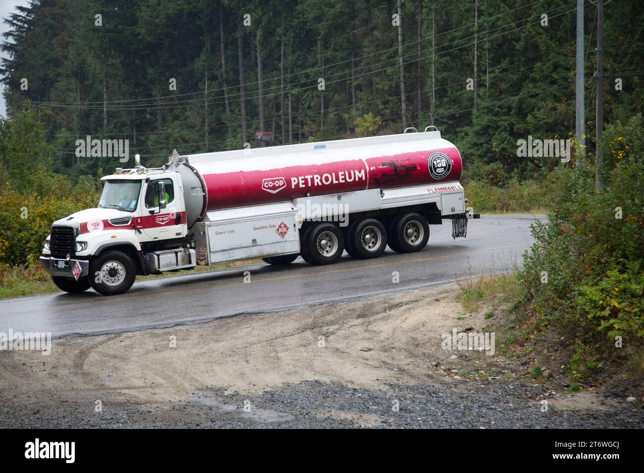 Camion-citerne de carburant, Alberta, Canada Banque D'Images