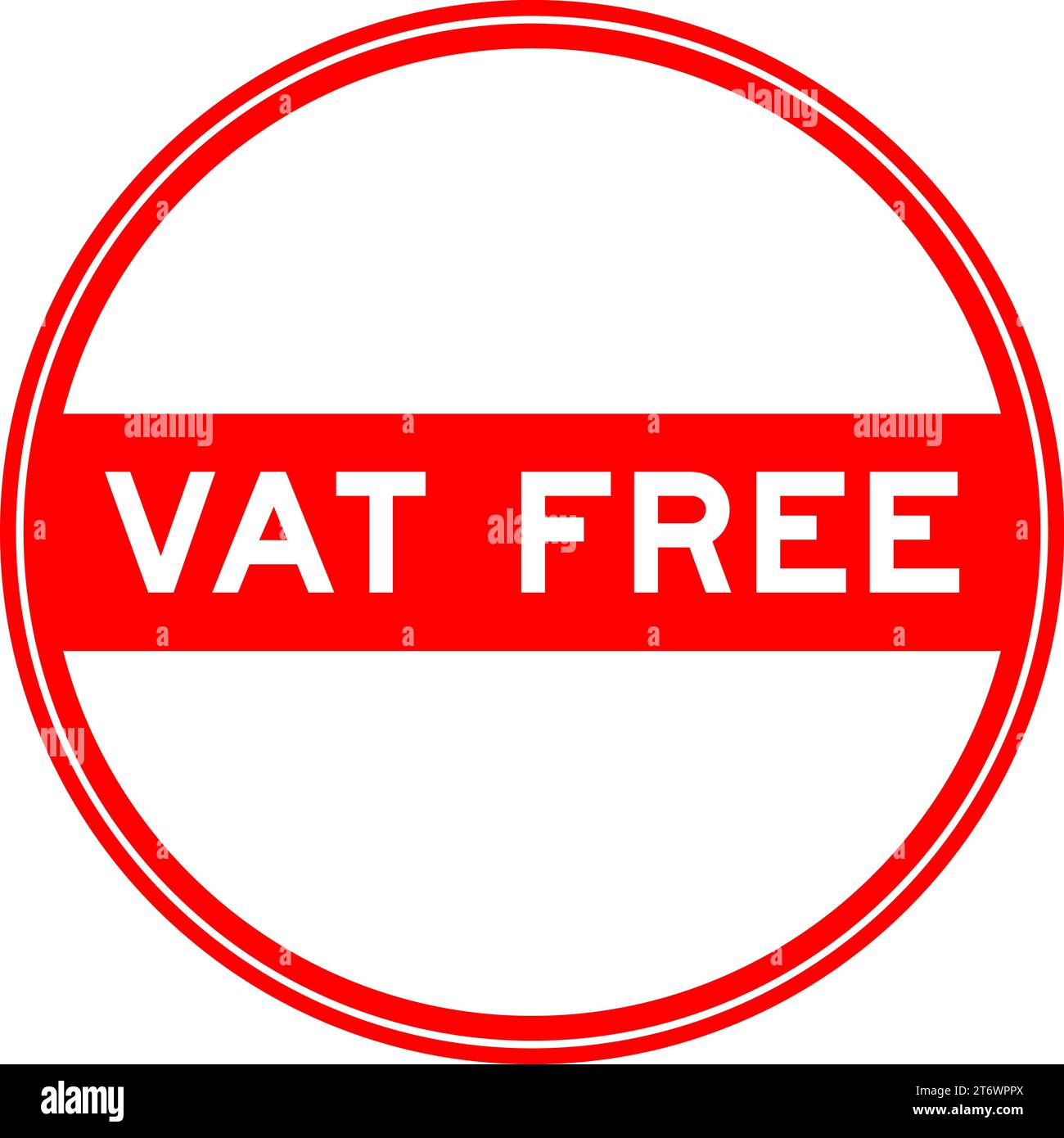 Autocollant de sceau rond de couleur rouge en mot TVA (abréviation de taxe sur la valeur ajoutée) libre sur fond blanc Illustration de Vecteur