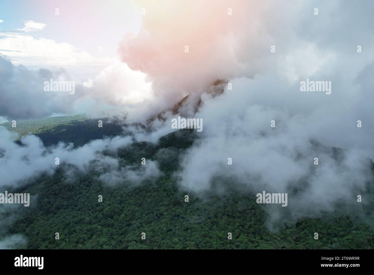 Moody Nicaragua paysage volcanique vue aérienne drone Banque D'Images