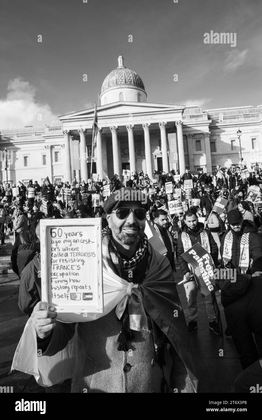 Manifestations palastiniennes à Trafalgar Square, Londres, Angleterre, Royaume-Uni. Banque D'Images