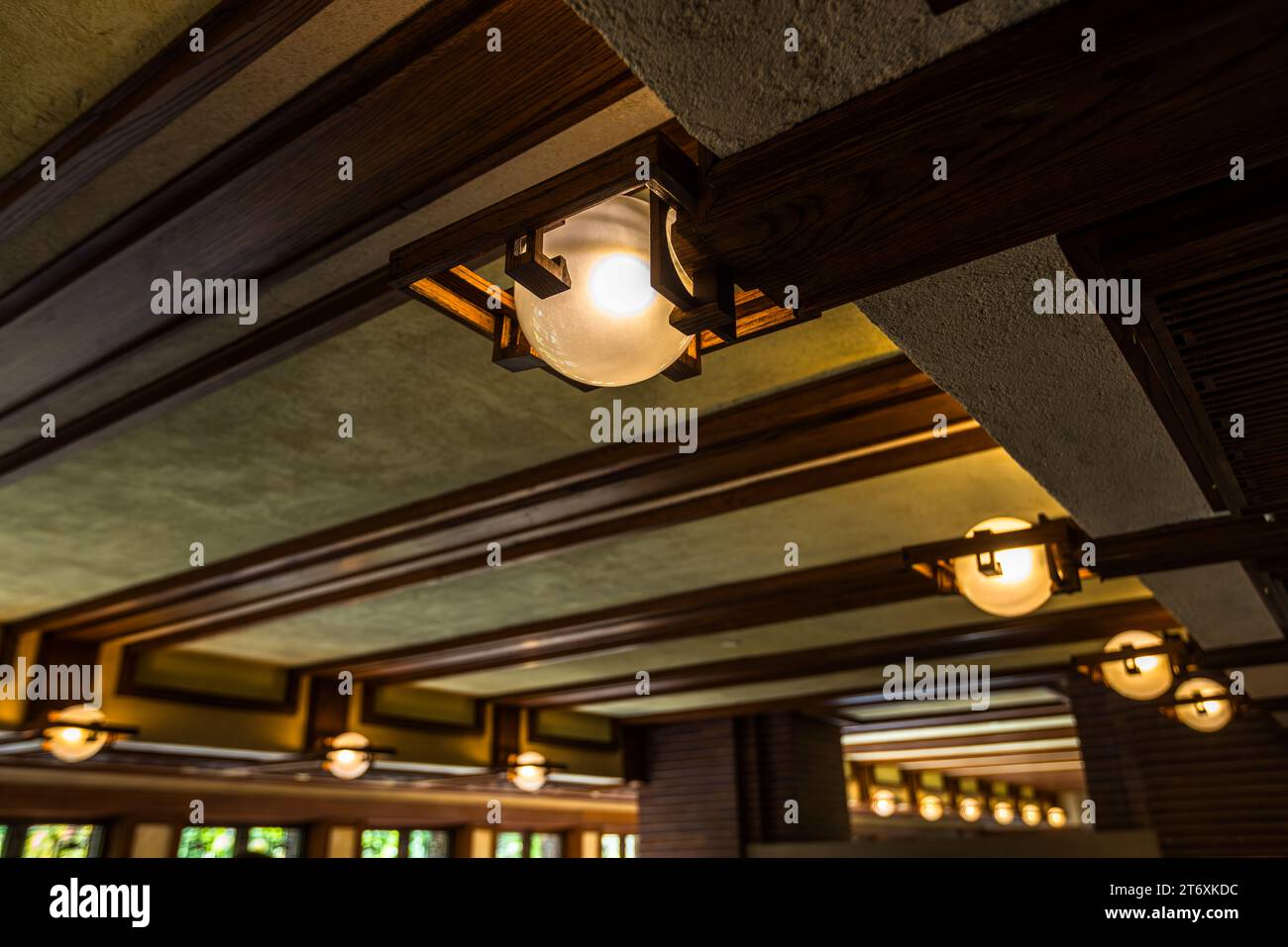 Frederick C. Robie House est une maison de style prairie conçue par Frank Lloyd Wright en 1910 près du campus de l'Université de Chicago. Chicago, États-Unis Banque D'Images