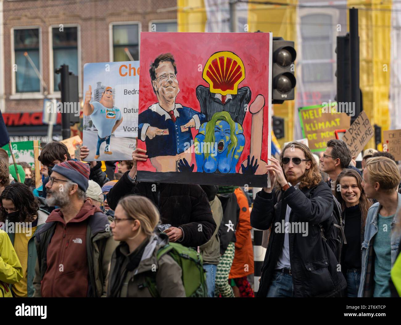 Amsterdam, pays-Bas, 12.11.2023, militants pour le climat en mars pour le climat et la justice à Amsterdam Banque D'Images