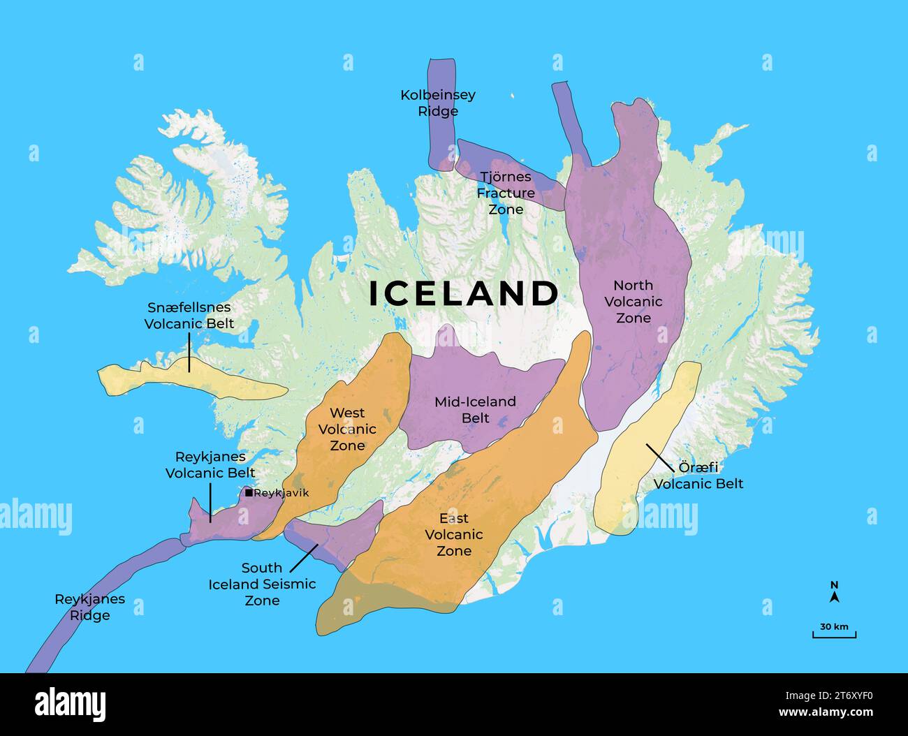 Zones volcaniques en Islande, zones volcaniques islande Banque D'Images