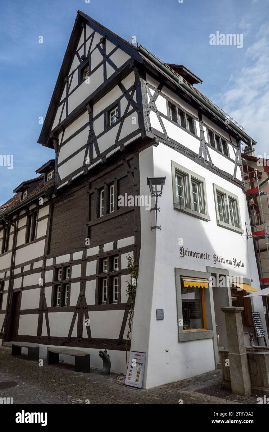 Stein am Rhein, ancienne maison historique de Heimatwelt en Suisse Banque D'Images