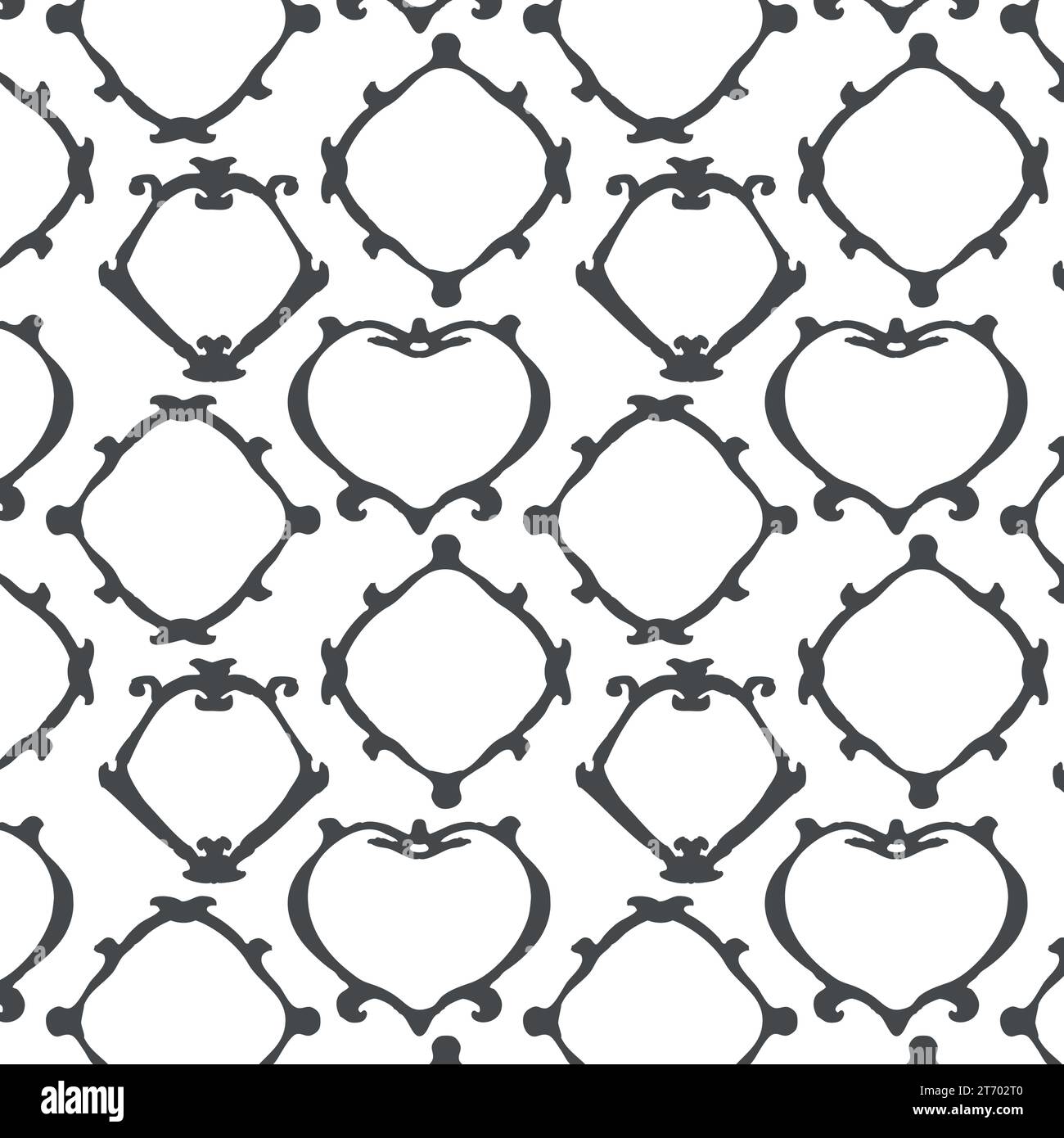 Motifs cadres d'image noirs dans le style victorien, éléments vectoriels pour le design d'intérieur, design plat en fond transparent Illustration de Vecteur