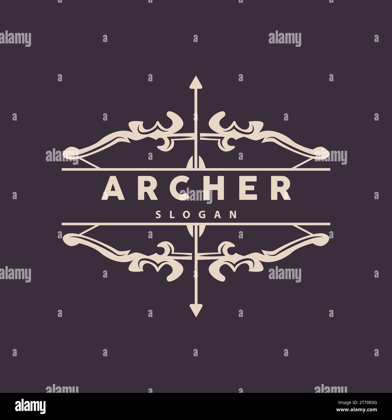 Logo Archer, Archery Arrow Vector, élégant design minimaliste simple, modèle d'illustration de symbole d'icône Illustration de Vecteur