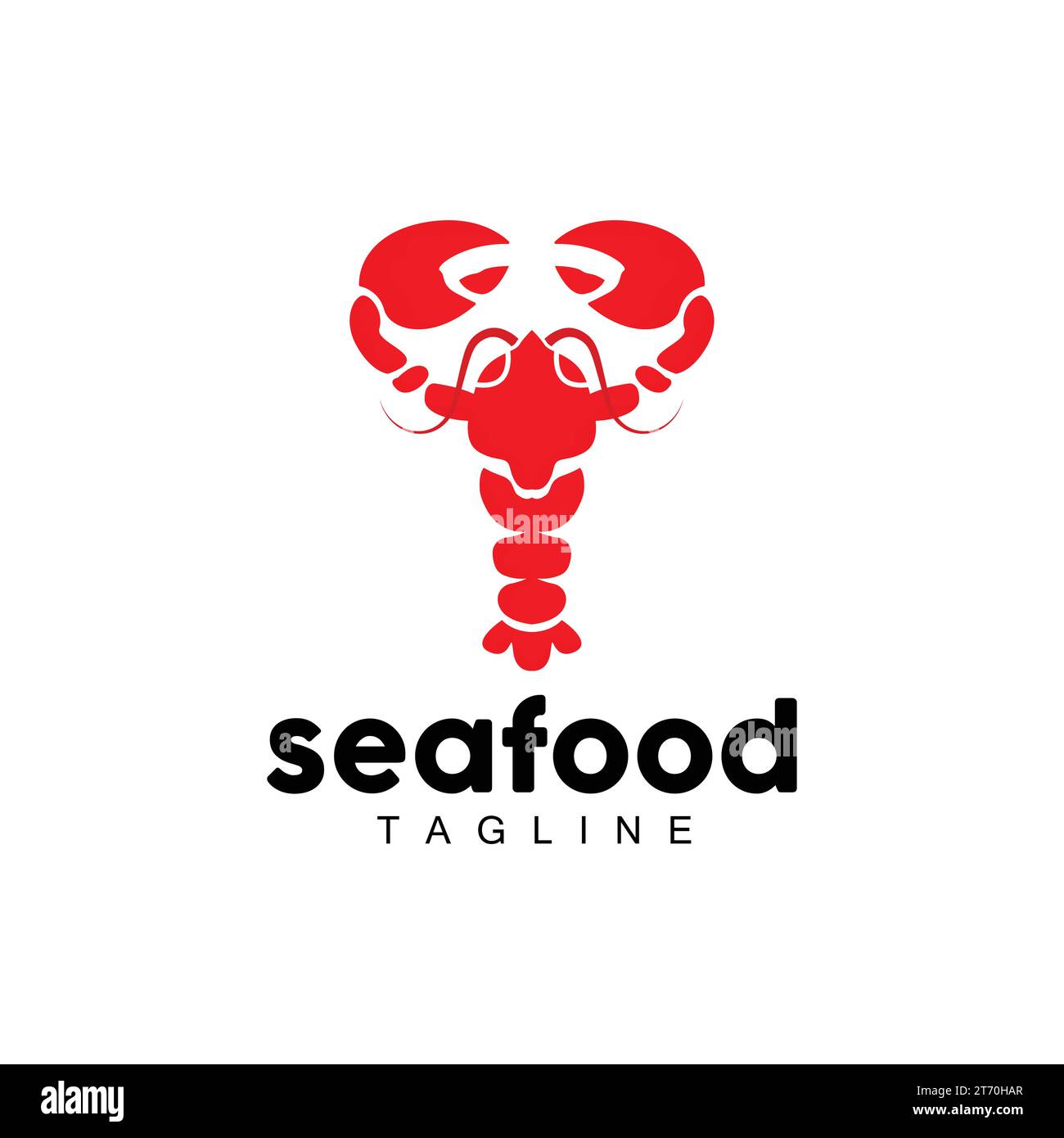 Logo de homard, conception minimaliste simple, vecteur de nourriture de fruits de mer de crevettes, icône de symbole d'illustration Illustration de Vecteur