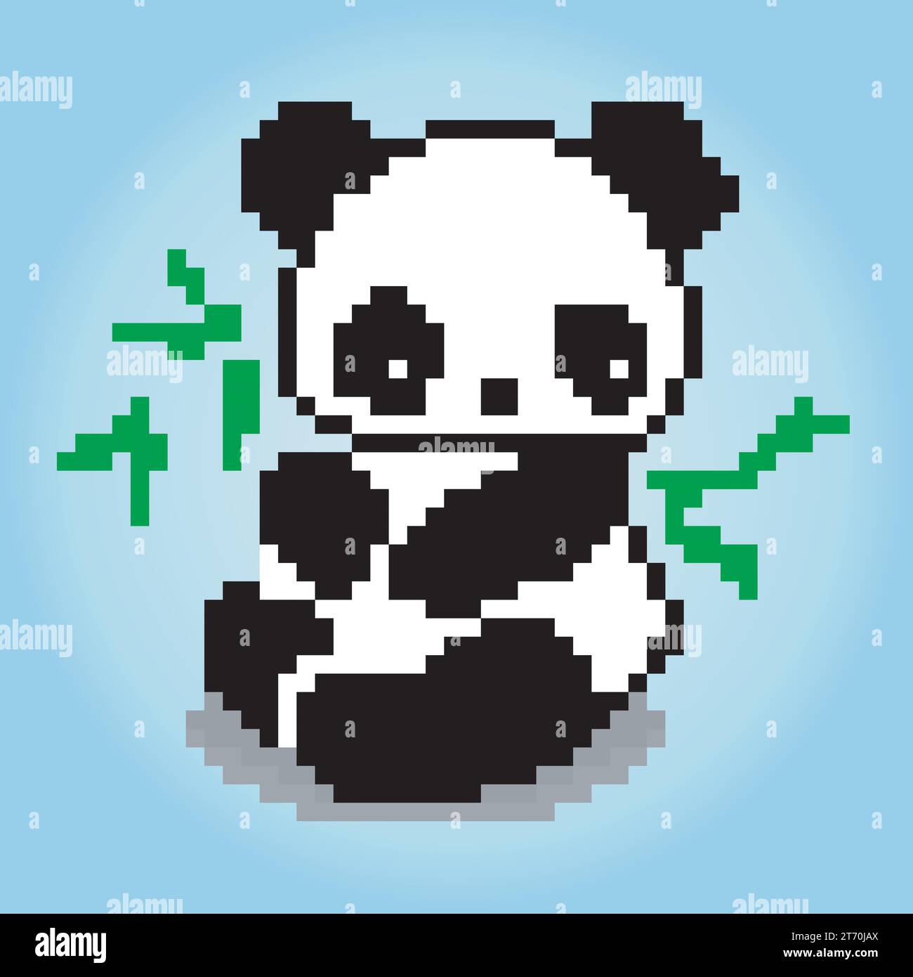 pixels 8 bits panda. Animaux pour les actifs de jeu et motifs de point de croix dans les illustrations vectorielles. Illustration de Vecteur