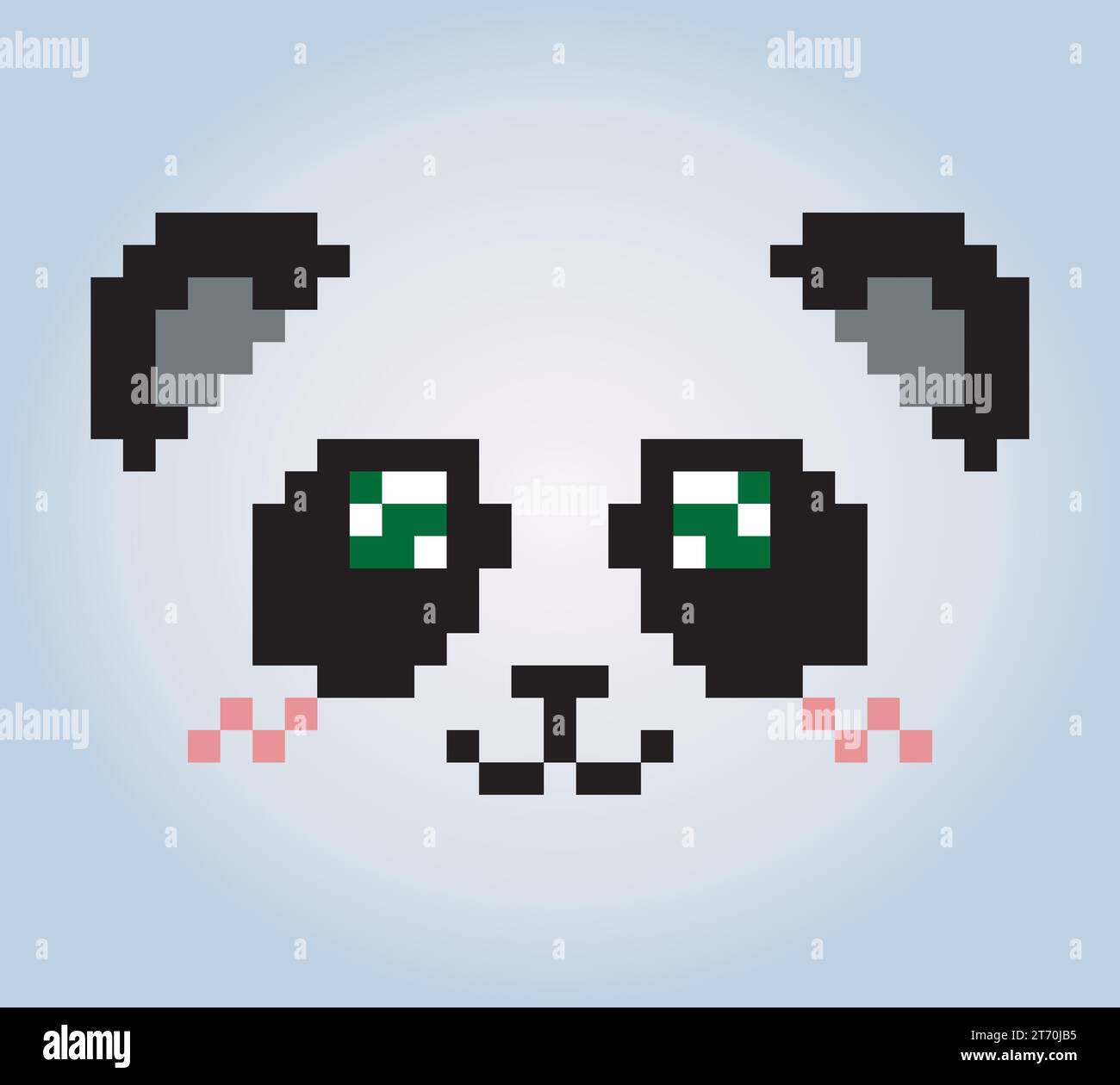8 bits de pixels de visage de panda. Animaux pour les actifs de jeu et motifs de point de croix dans les illustrations vectorielles. Illustration de Vecteur