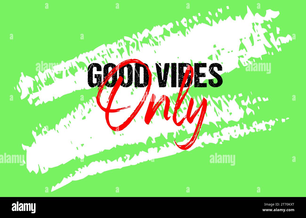 Good Vibes seulement citation de motivation grunge lettrage, conception de slogan, typographie, fond de coups de pinceau Illustration de Vecteur