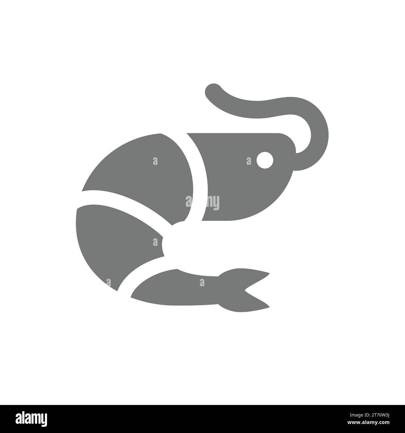 Icône vectorielle simple crevette. Fruits de mer, symbole de la vie marine. Illustration de Vecteur