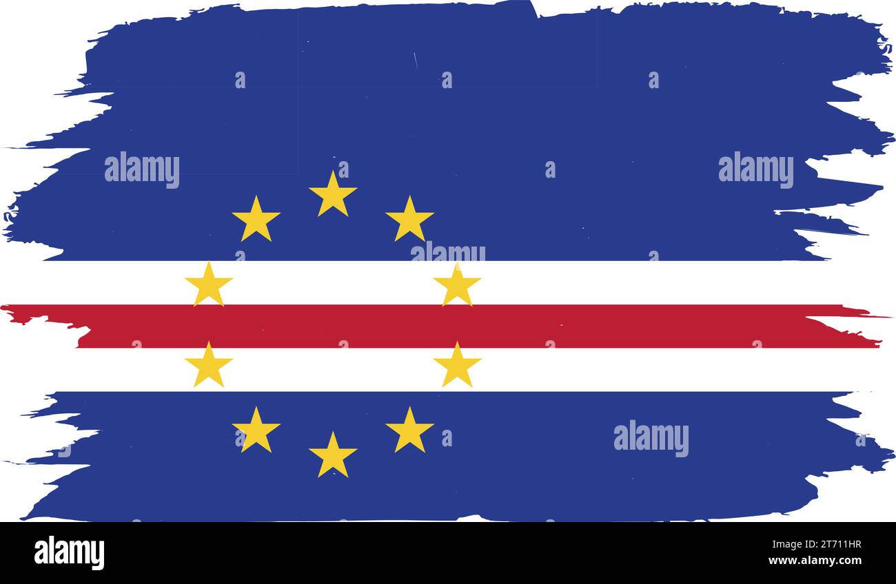 Vector cabo verde drapeau avec texture réaliste Illustration de Vecteur