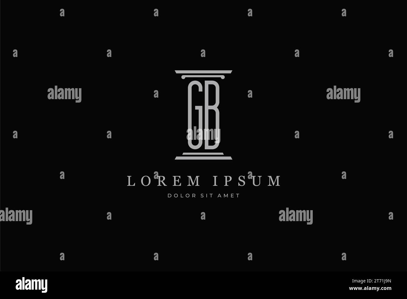 Logo pilier icône lettre GB . Idéal pour l'identité juridique, avocat, services de cabinet d'avocats Illustration de Vecteur