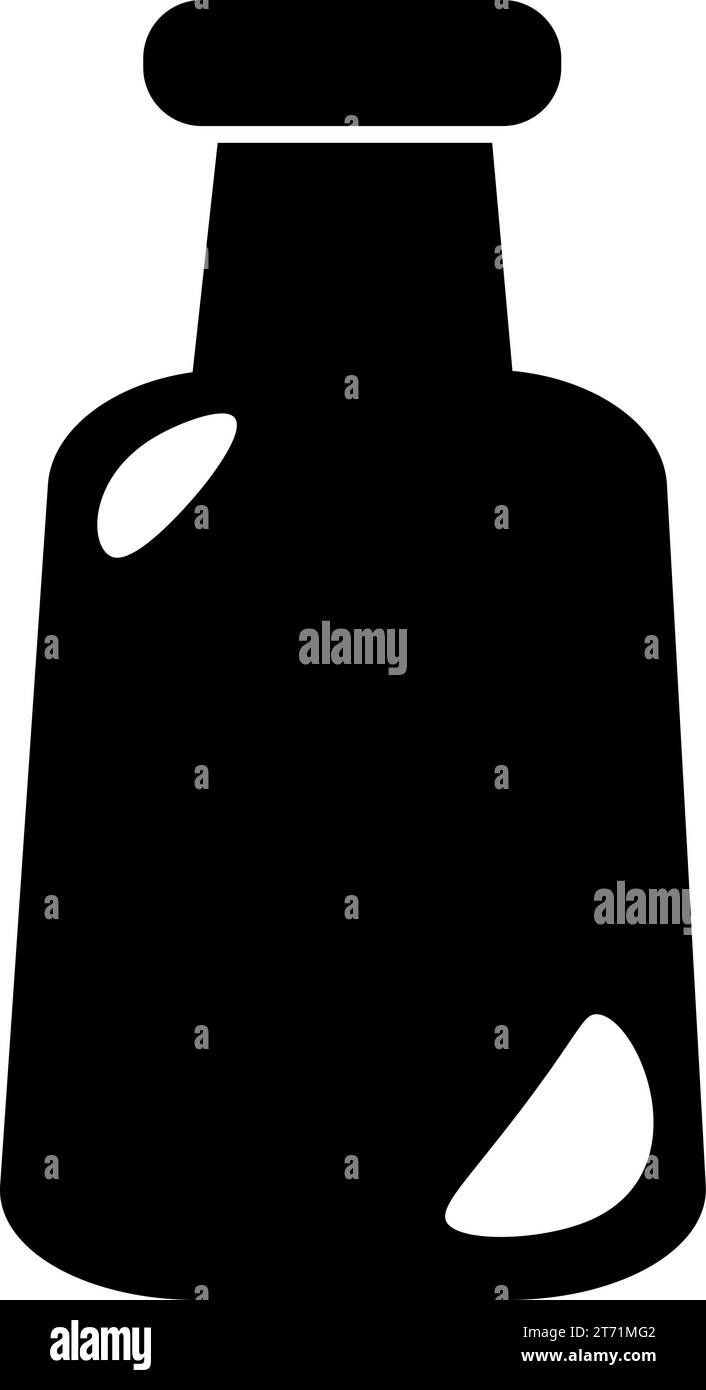 Silhouette de récipient de bouteille en verre, élément de décoration de table de fête de Thanksgiving Day. Symbole de contour de bouteille en verre. Forme noire simple ve Illustration de Vecteur