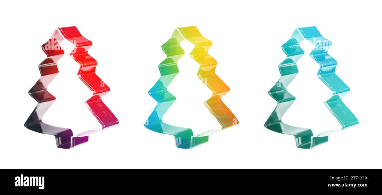Emporte-pièces en métal coloré pour biscuit de Noël maison. Banque D'Images