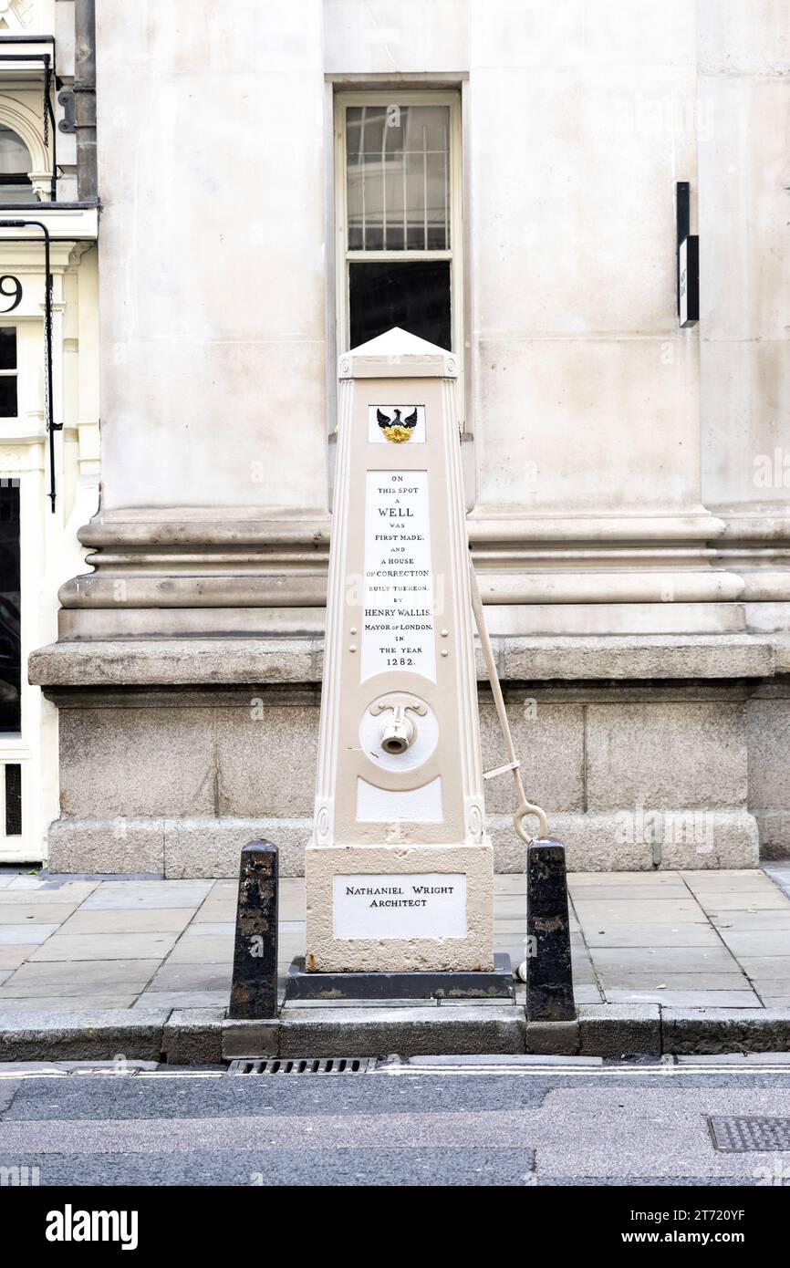 Cornhill Water Pump érigé en 1799, Square Mile, Londres, Angleterre Banque D'Images