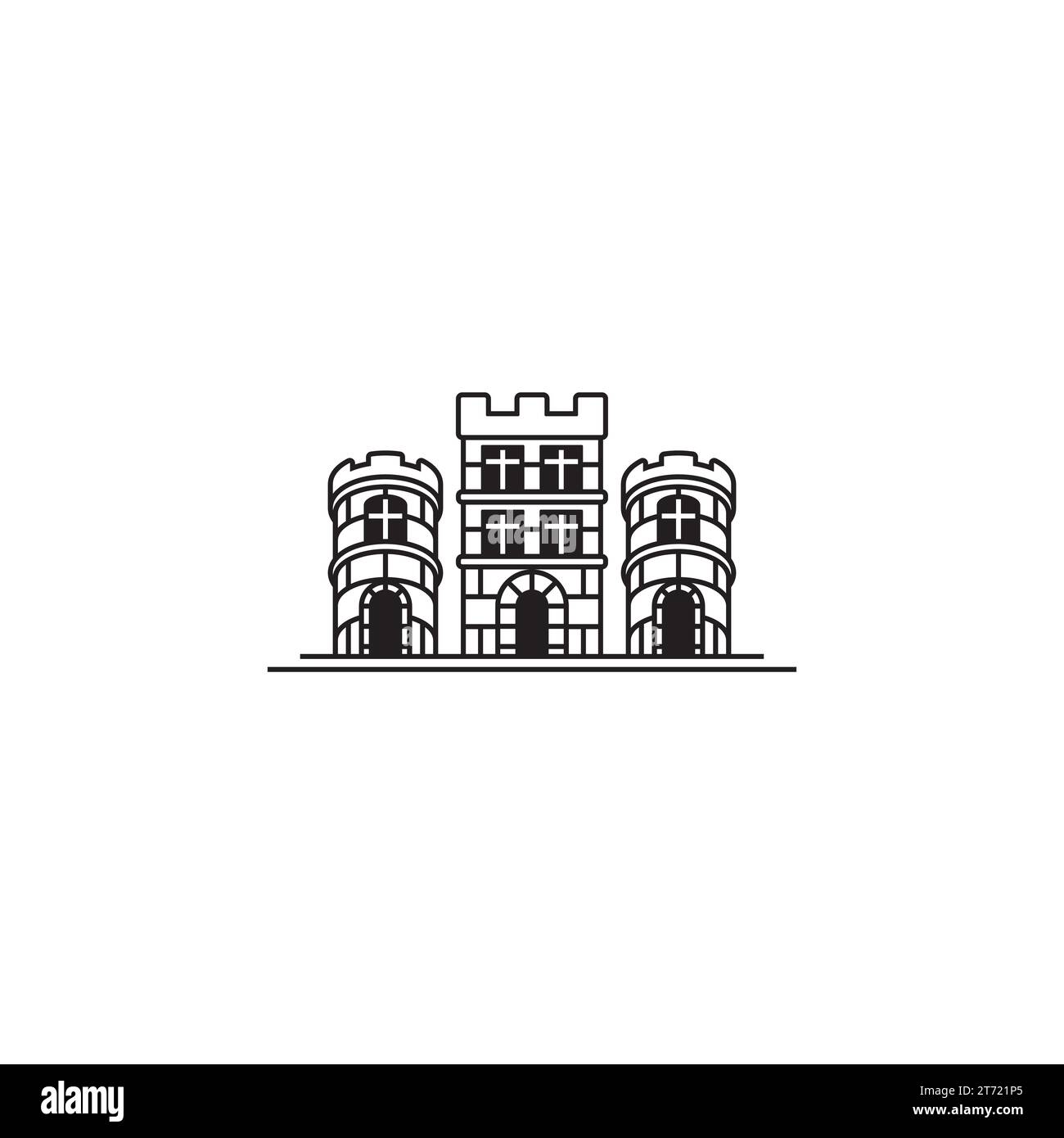 Logo de château ou conception d'icône Illustration de Vecteur