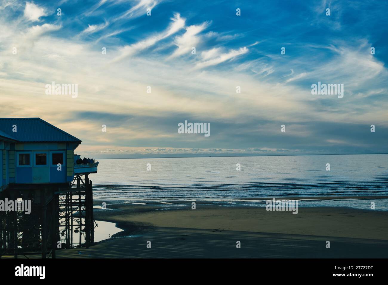 Une photo de la vue sur la plage à Blackpool Banque D'Images