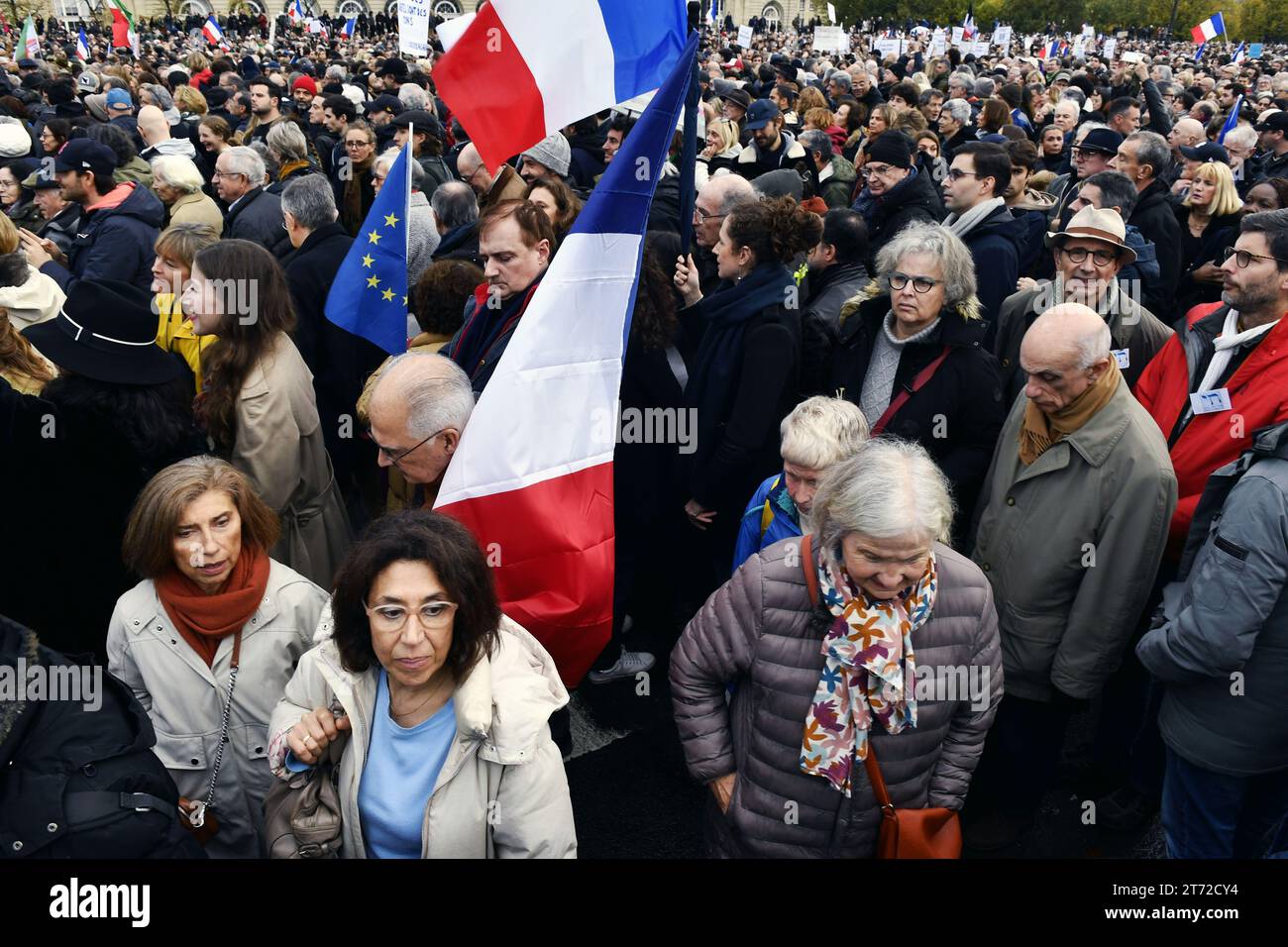 Rassemblement national de protestation contre l'antisémitisme à Paris - 12 novembre 2023 Banque D'Images