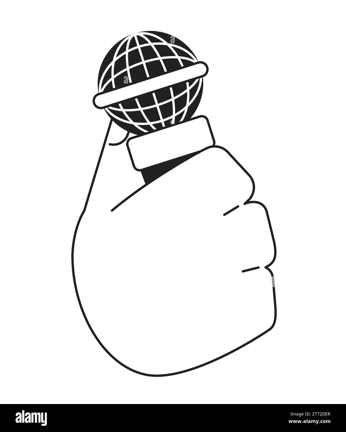 Micro tenant illustration de contour de main de dessin animé Illustration de Vecteur