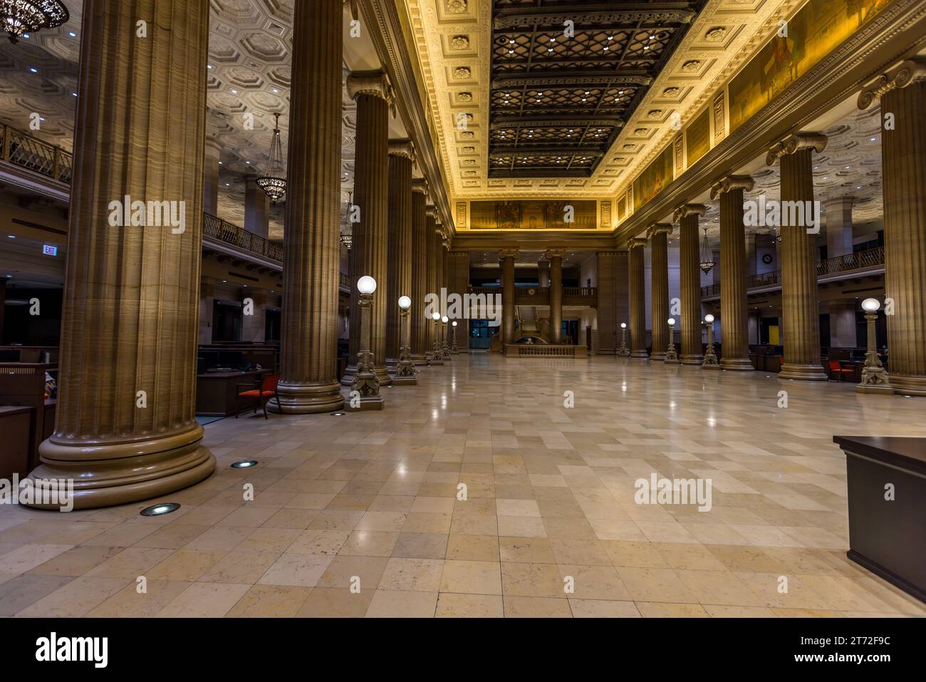 Central Standard Building, Wintrust's Grand Banking Hall à Chicago, États-Unis Banque D'Images