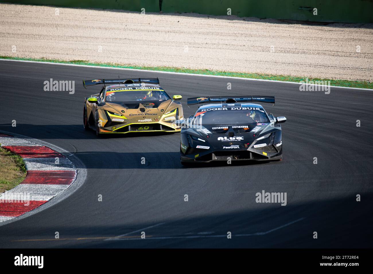 Circuit Vallelunga, Rome, Italie 12 11 2023 - Lamborghini Super Trofeo Europe round 5, Day 2, PRO/PRO_AM Race 2. Oliver Soderstrom-Largim Ali en action sur piste avec Lamborghini Huracan. Crédit photo : Fabio Pagani/Alamy Live News Banque D'Images
