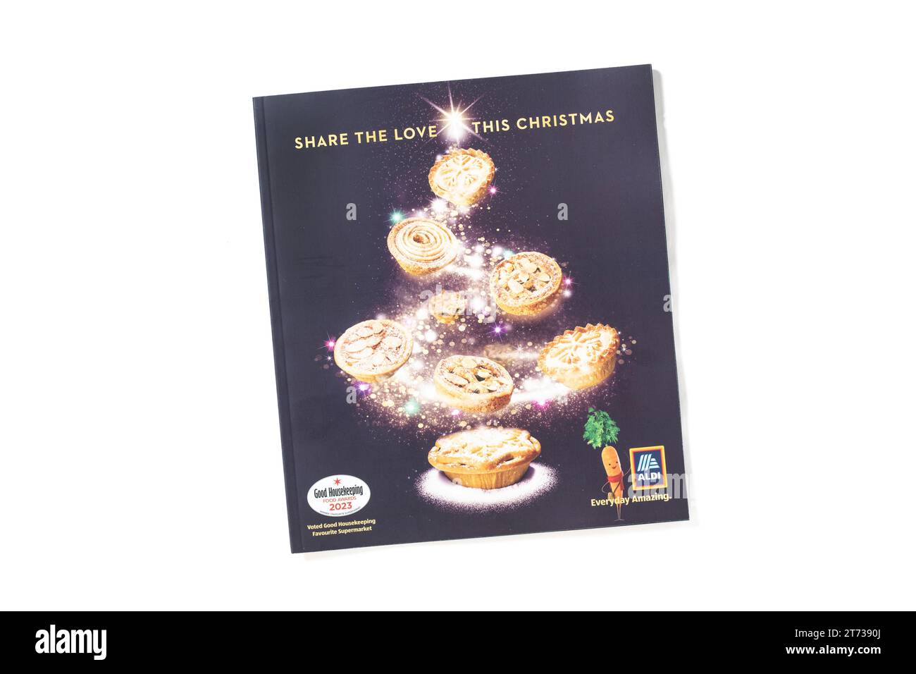 La couverture d'une brochure Aldi Noël Banque D'Images