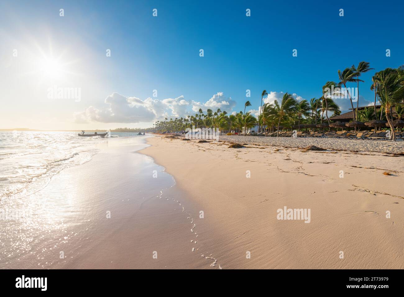 Plage de Bavaro à Punta Cana en République Dominicaine Banque D'Images