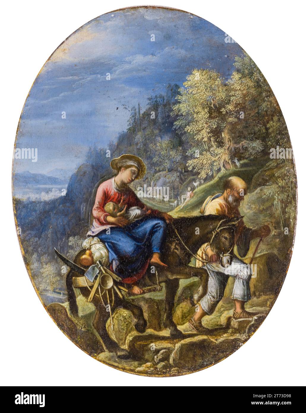 Adam Elsheimer, la fuite en Egypte, peinture à l'huile sur cuivre argenté, vers 1605 Banque D'Images
