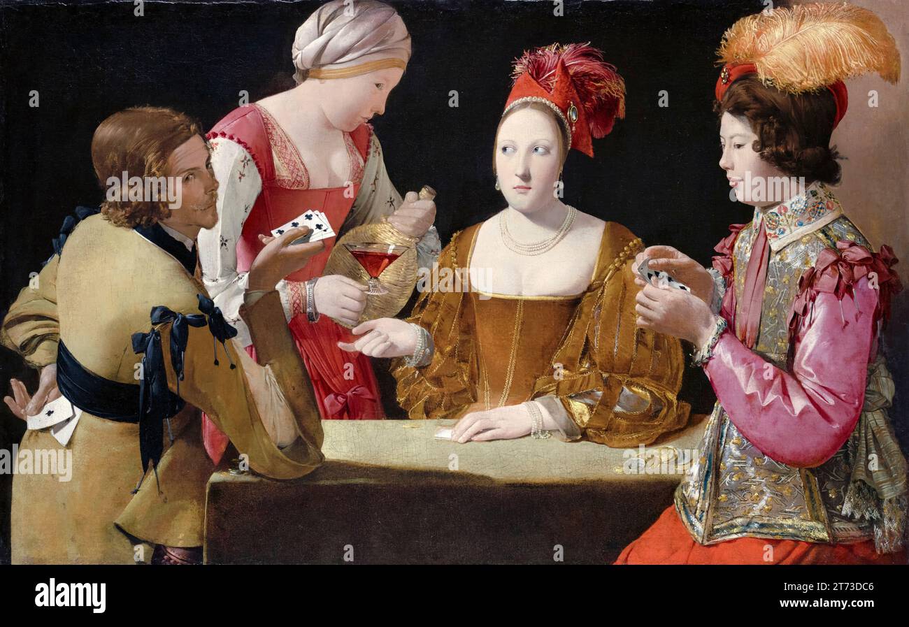 Georges de la Tour, le Cheat à l'As de Trèfle, peinture à l'huile sur toile, 1630-1634 Banque D'Images