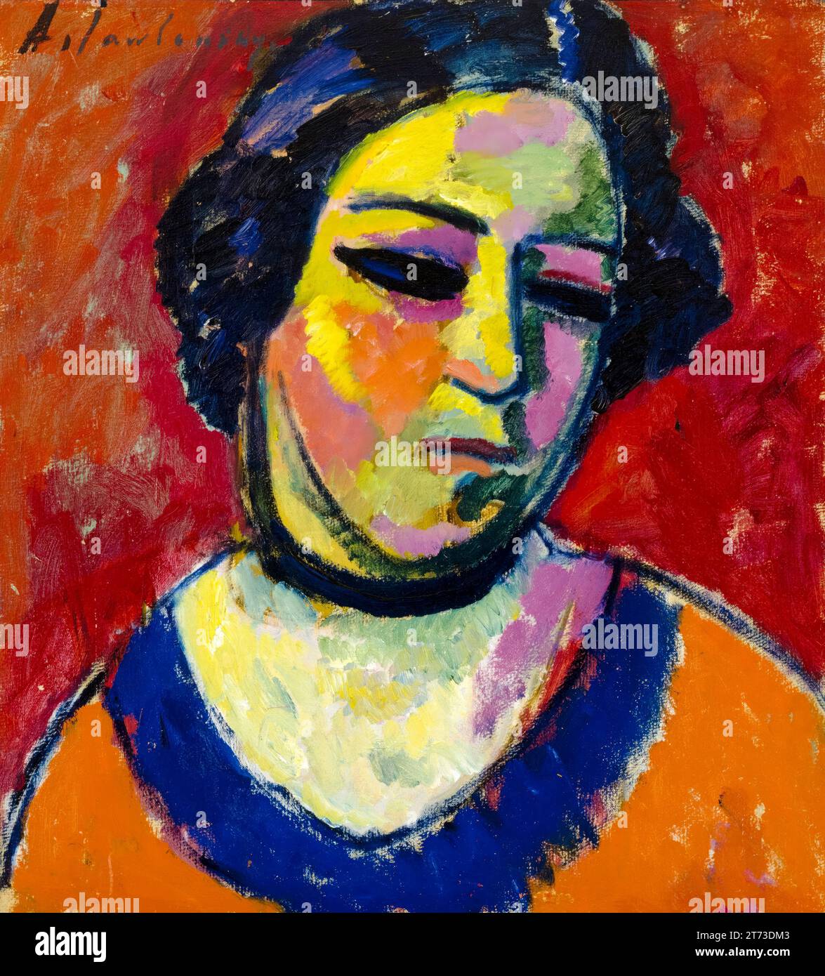 Tableau Sur Toile Alexej Von Jawlensky – Portrait De Fille, Style Abstrait Expressionniste