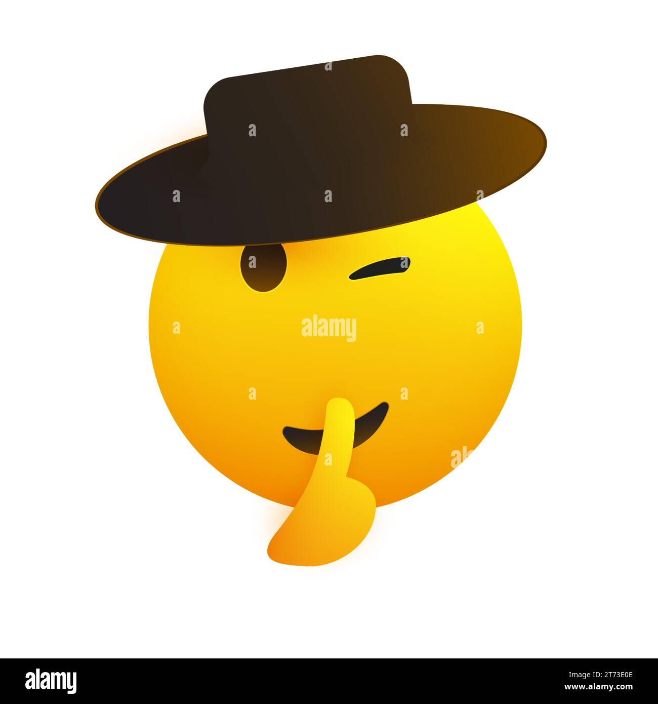 émoticône smiley chut jaune Banque de photographies et d’images à haute ...