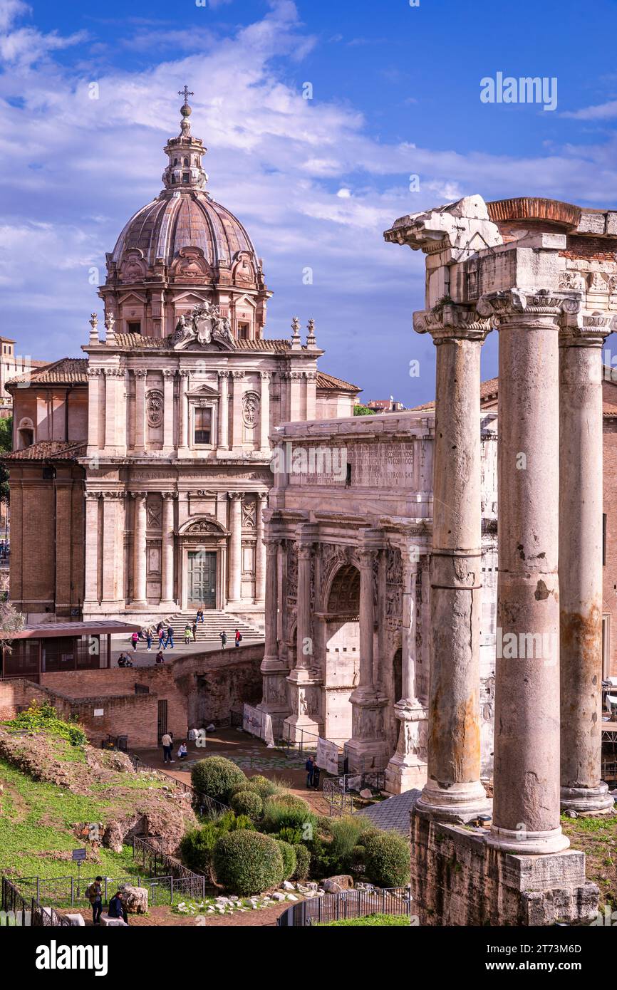 Forum Romanum, Rome, Latium, Italie Banque D'Images