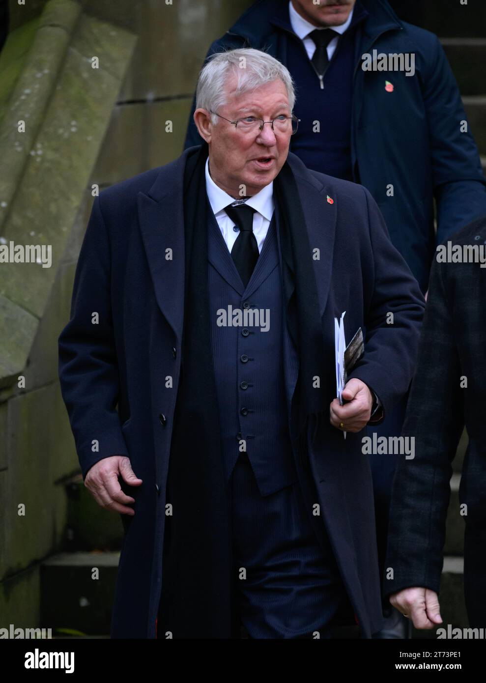 Manchester, Royaume-Uni. 13 novembre 2023. Sir Alex Ferguson assistant aux funérailles de Sir Bobby Charlton, cathédrale de Manchester. Crédit : Doug Peters/EMPICS/Alamy Live News Banque D'Images