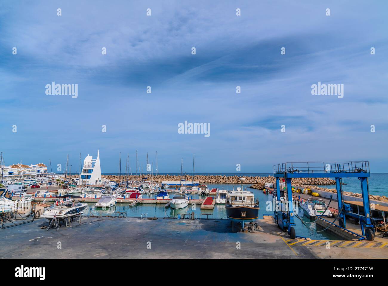 Alcossebre bateaux à Port Esportiu de les Fonts marina Communauté Valencienne Espagne Banque D'Images