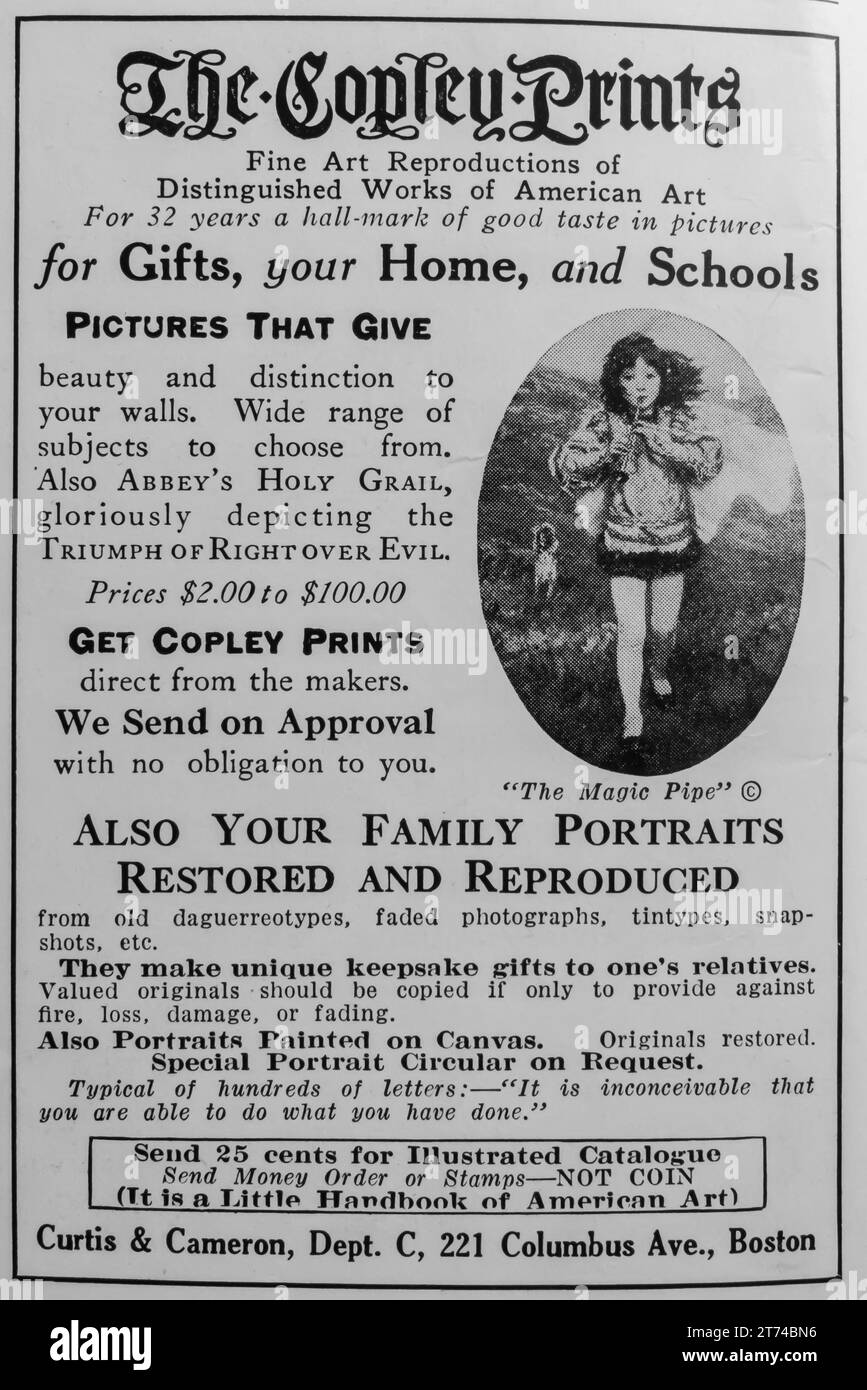 1927 Copley imprime des portraits de famille restaurés ad Banque D'Images