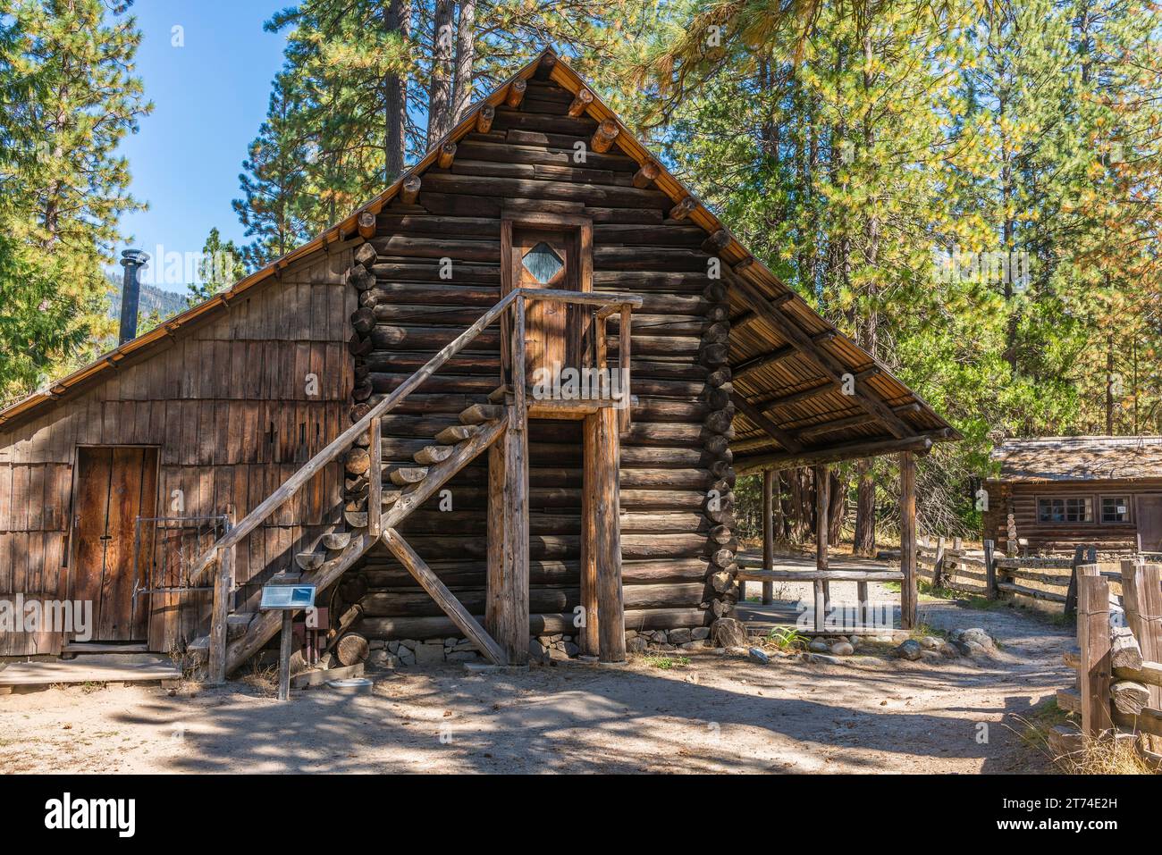 Une cabane Homestead dans le parc national de Yosemite. Banque D'Images