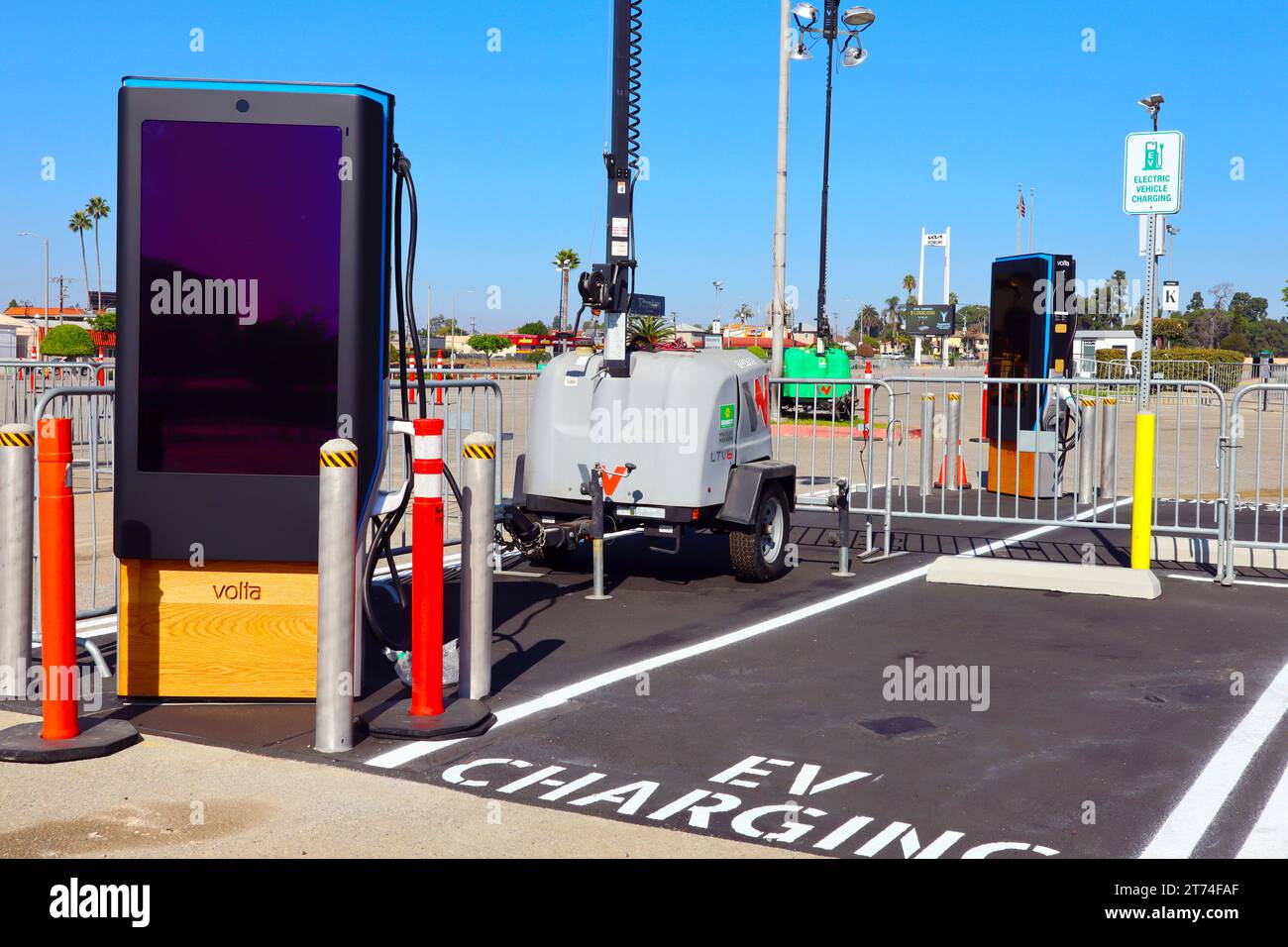 Borne de recharge pour véhicule électrique Volta EV Banque D'Images