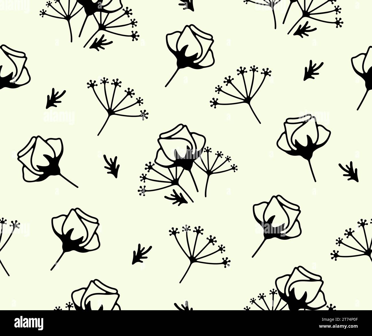 Fleurs, floristique, floweret et floral, fond vectoriel sans couture et motif. Magasin de fleurs, magasin de fleuriste, floraison, floraison et floristique, vecteur Illustration de Vecteur