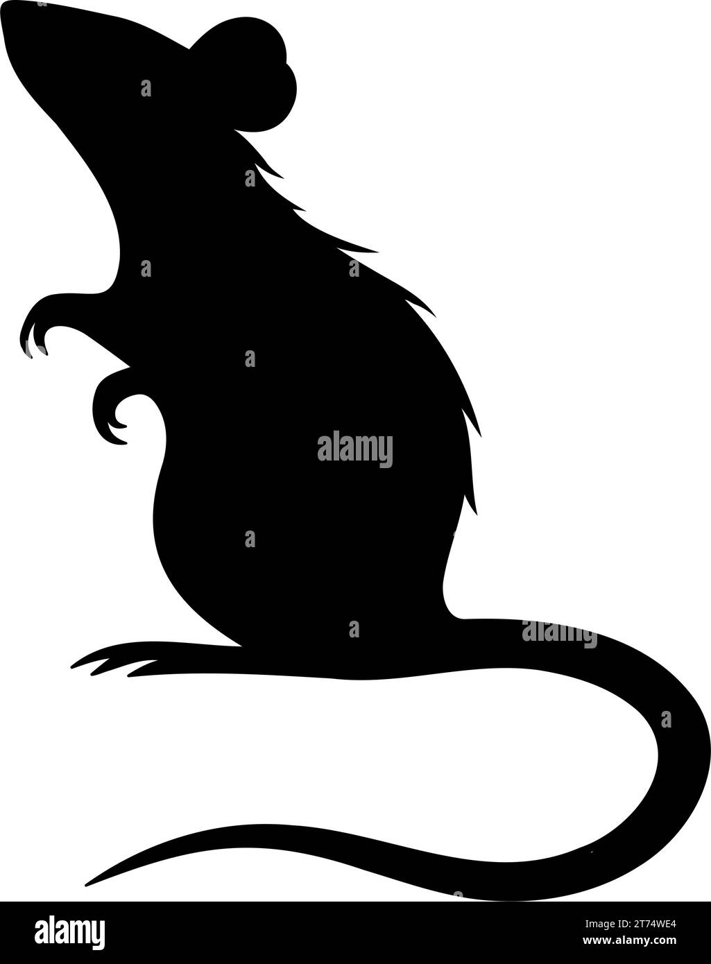Silhouette de rat isolée sur fond blanc. Illustration vectorielle Illustration de Vecteur