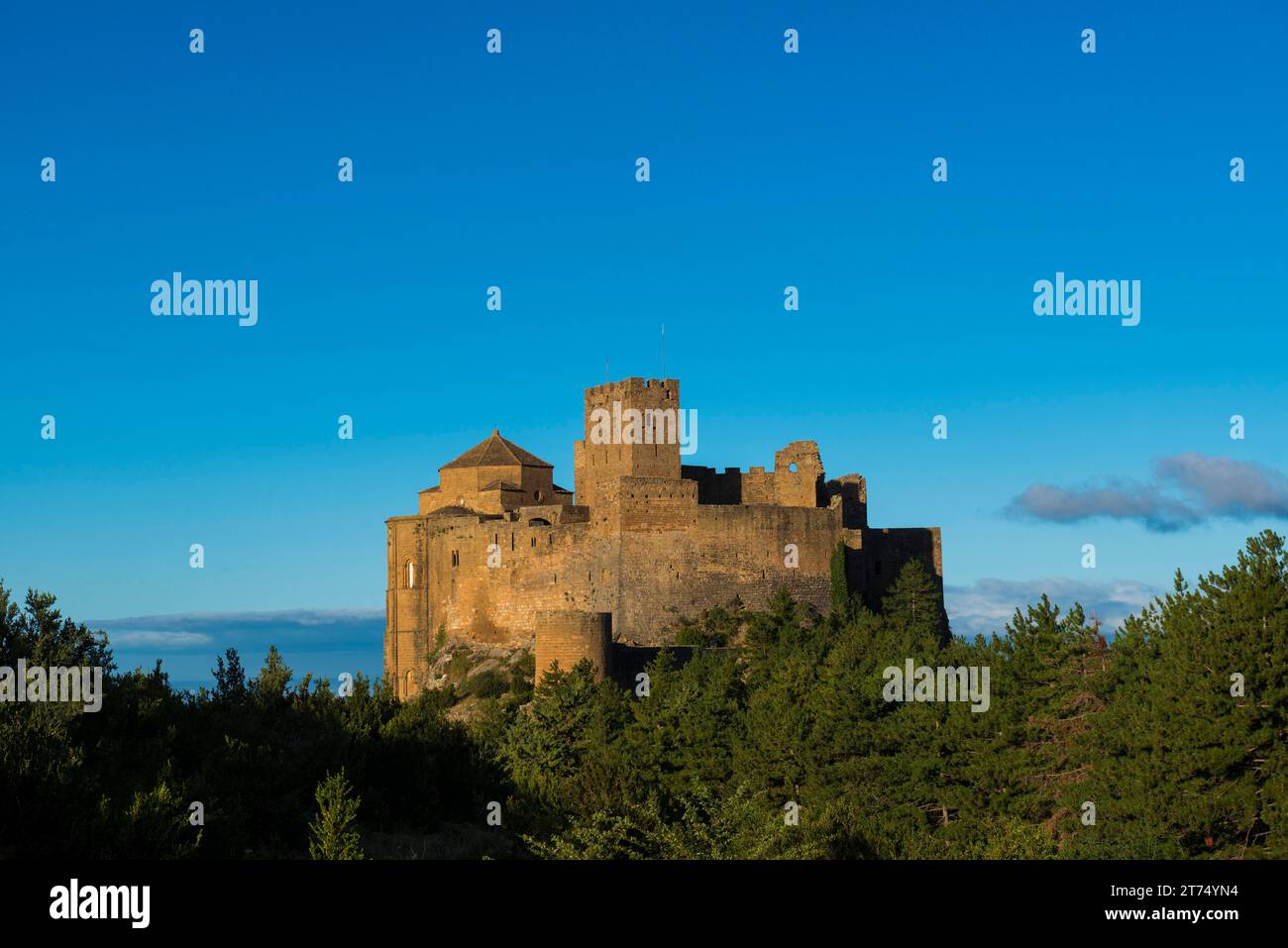 Château Roman, Castillo de Loarre, Loarre, Huesca, Aragon, Pyrénées, Espagne Banque D'Images