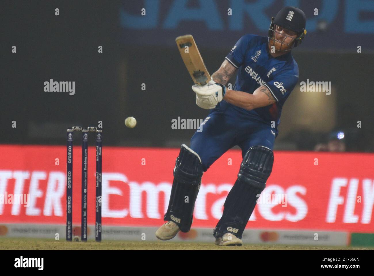 Kolkata, Ciudad de Mexico, Inde. 13 novembre 2023. 11 novembre, Kolkata, Inde : l'Anglais Ben Stokes joue un tir lors du match de la coupe du monde de cricket masculin ICC 2023 entre l'Angleterre et le Pakistan à l'Eden Gardens Stadium. Le 11 novembre 2023 à Kolkata, en Inde. (Image de crédit : © Dipa Chakraborty/eyepix via ZUMA Press Wire) USAGE ÉDITORIAL SEULEMENT! Non destiné à UN USAGE commercial ! Banque D'Images