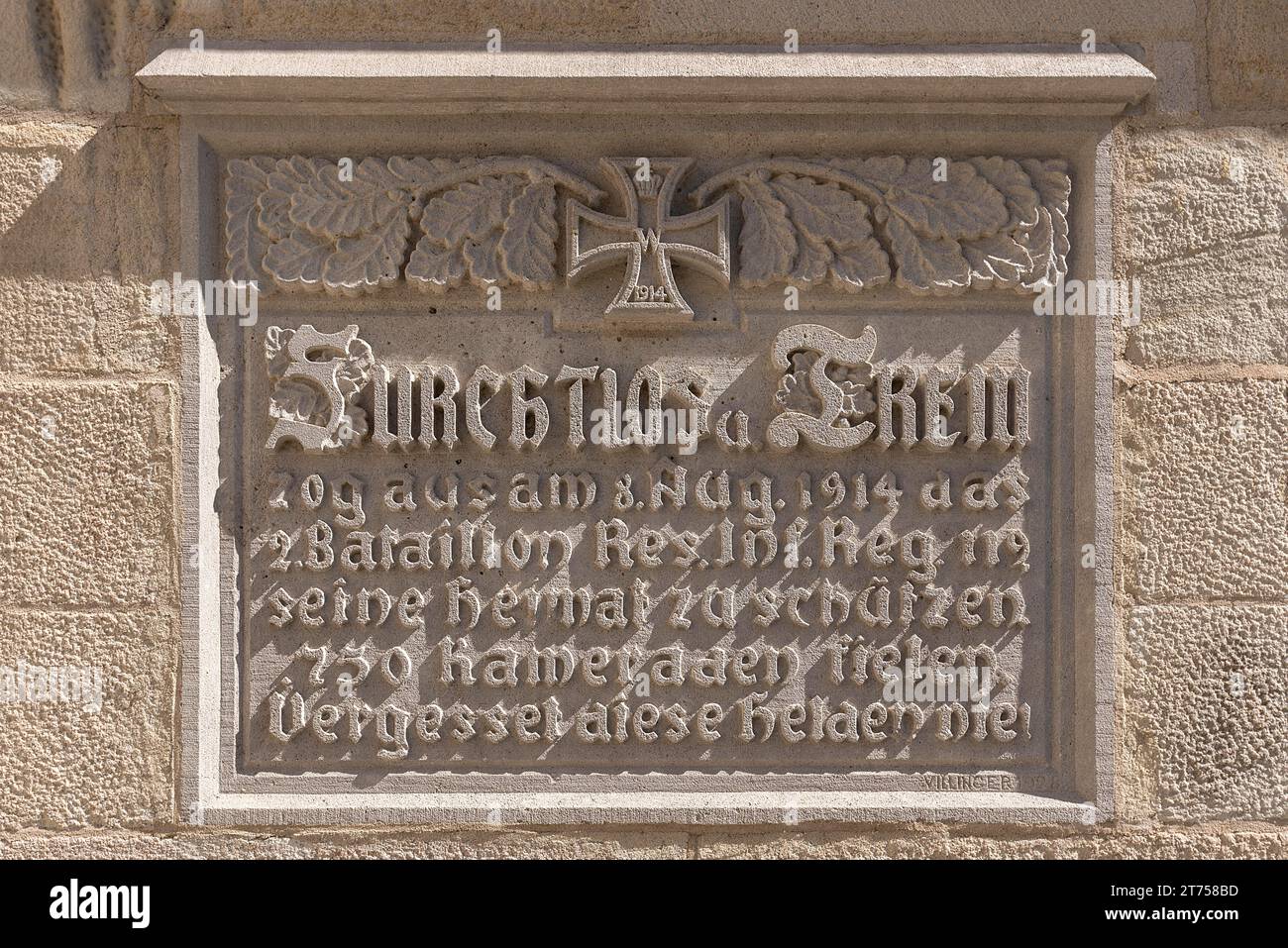 Plaque commémorative de la 1e Guerre mondiale 1914-1918 conçue comme relif, Rottweil, Baden-Wuerttemberg, Allemagne Banque D'Images