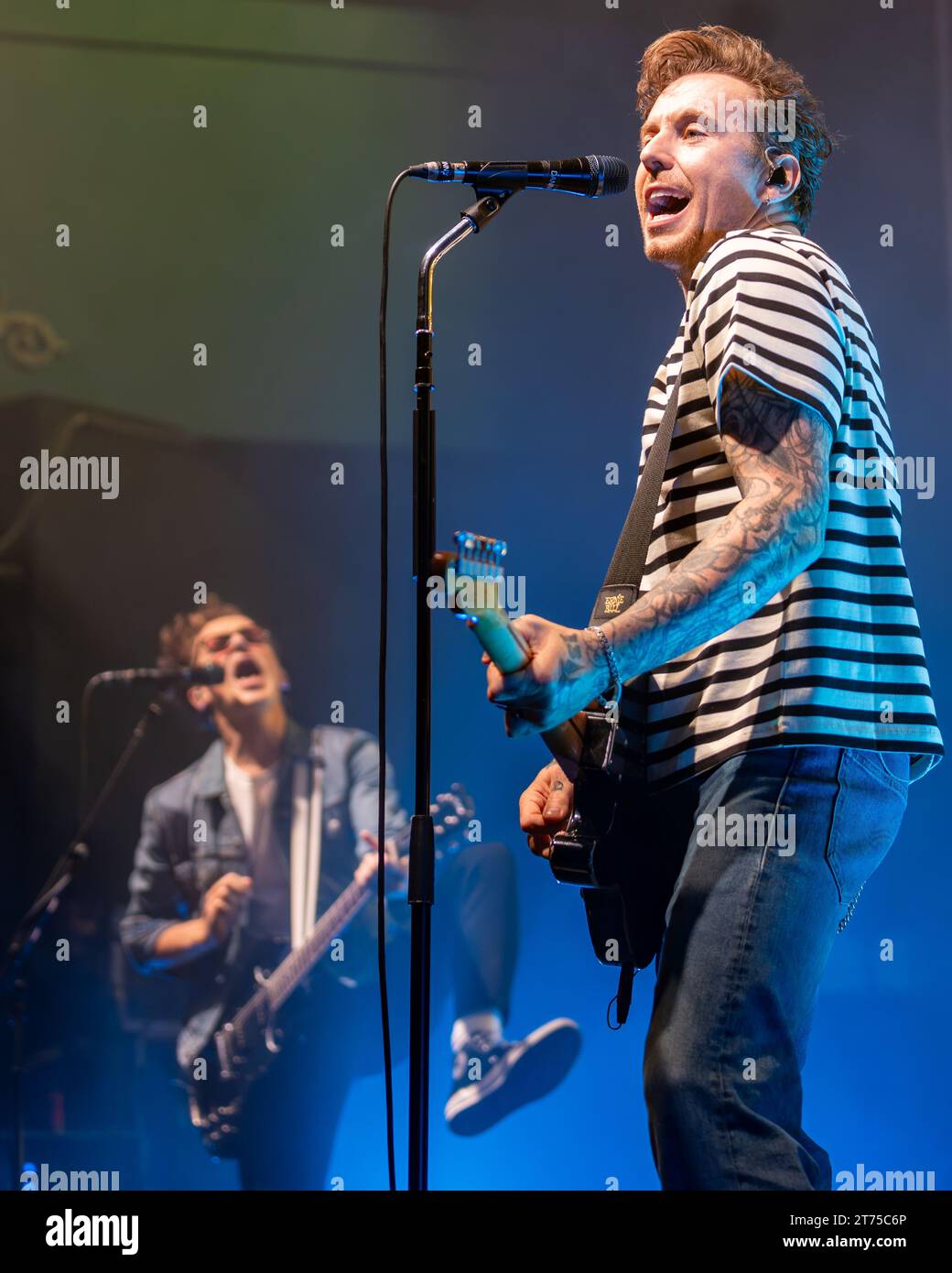 LEEDS, ROYAUME-UNI. 13 novembre 2023. McFly, tournée Power to Play. Danny Jones crédit Paul Whitehurst/Alamy Live News Banque D'Images