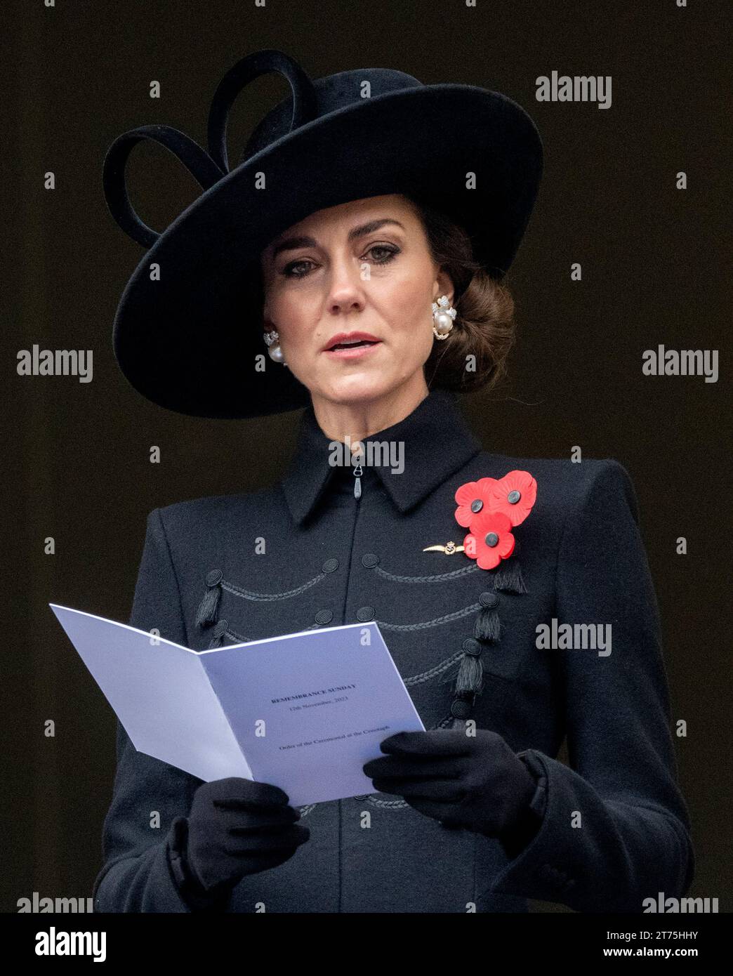 Londres, Angleterre. ROYAUME-UNI. 12 novembre 2023. Catherine, princesse de Galles, assiste au Service national du souvenir au cénotaphe. Crédit : Anwar Huss Banque D'Images