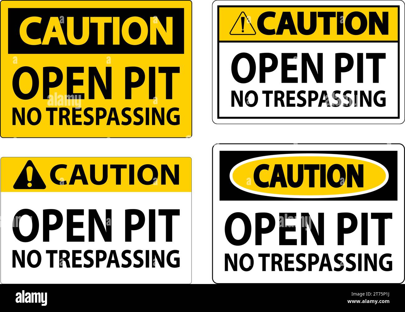 Panneau d'avertissement Pit ouverte - pas de pénétration Illustration de Vecteur